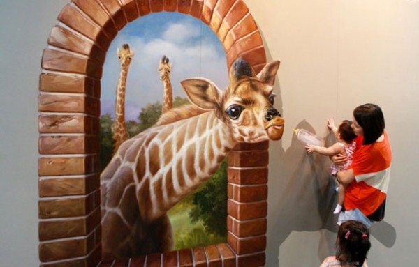 Feeding the Giraffe - 3D Illusion