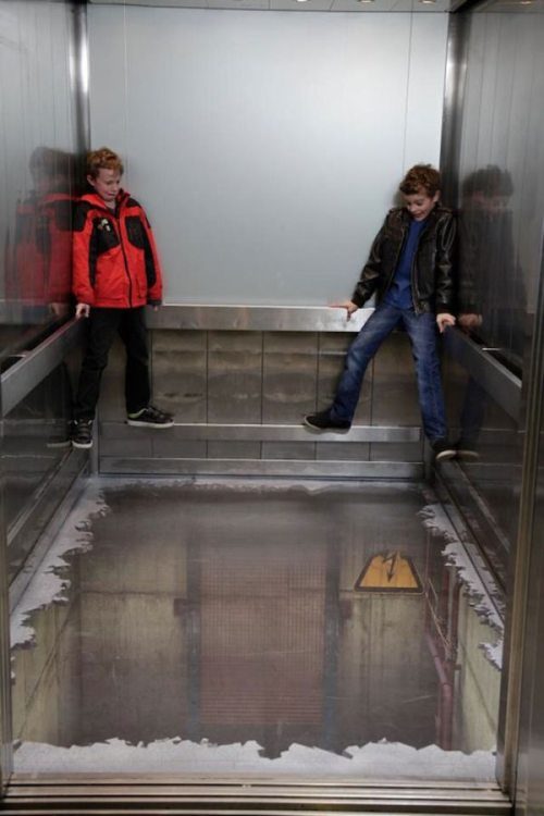 Scary Elevator Floor An Optical Illusion