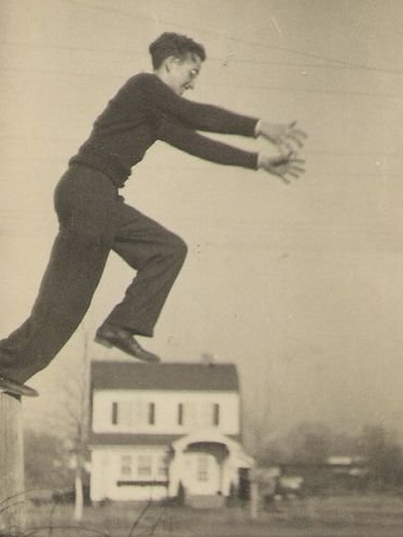 Vintage Forced Perspective - Guy Jumps Over House