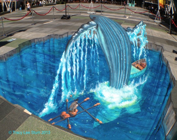 Life of Pi Sidewalk Chalk Art by Tracy Lee Stum