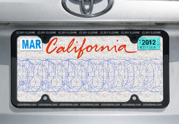 vanity plate stereogram by gene levine