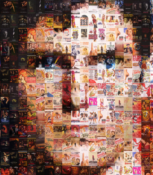 superman photographic mosaic - close up