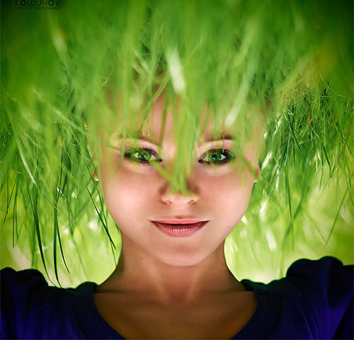 Green Haired Woman