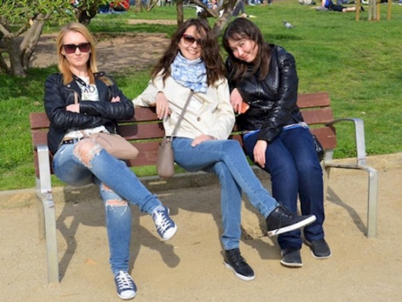 Three Girls on a Bench