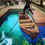 Anamorphic Row Boat by Tracy Lee Stum