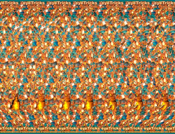 Charizard Pokemon 3D Stereogram