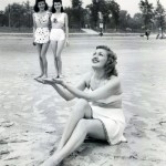 Vintage Forced Perspective - Ladies on Beach