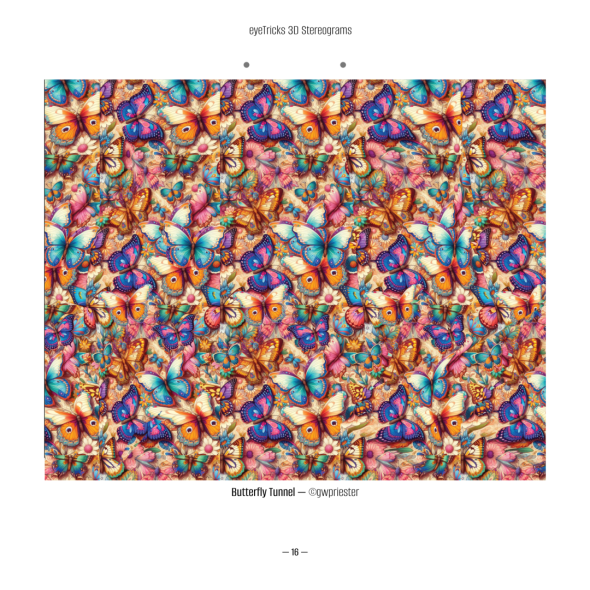 Butterfly Tunnel stereogram by Gary W. Priester